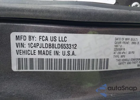 2020 Jeep Cherokee Limited Fwd from USA, damaged, VIN 1C4PJLDB8LD653312
